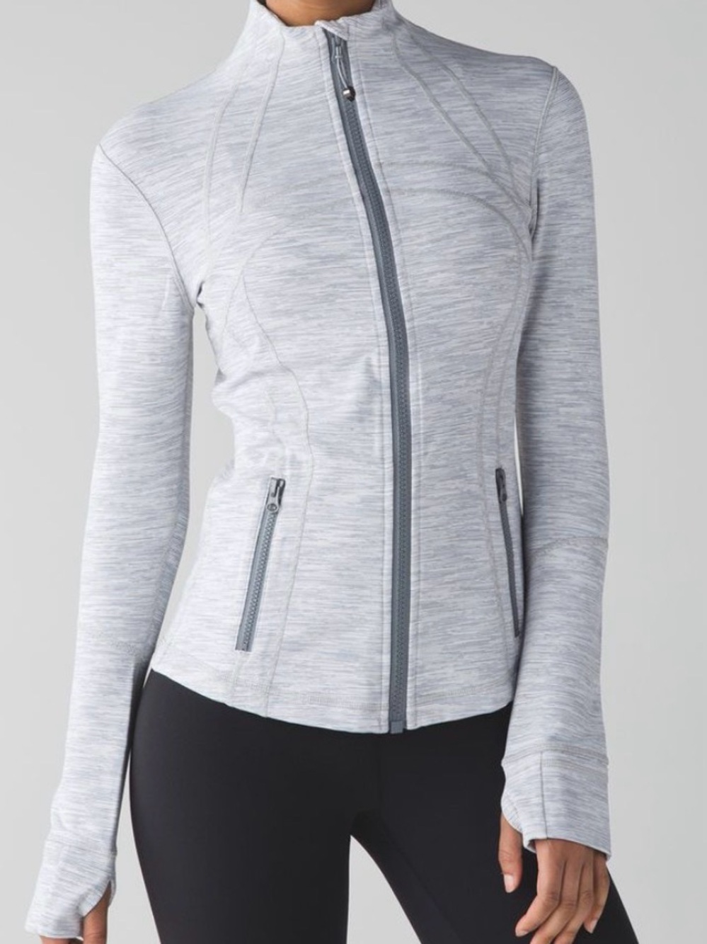 EUC lululemon 8 define jacket white gray space dye women’s